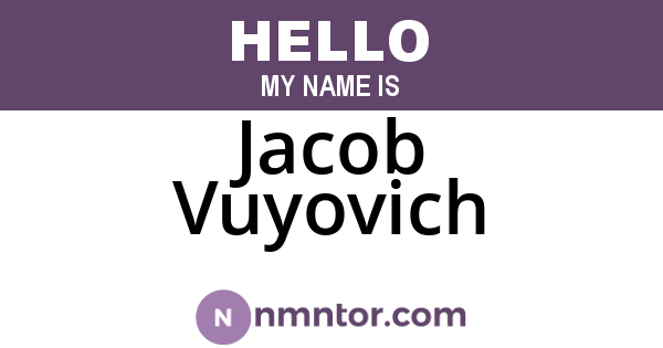 Jacob Vuyovich