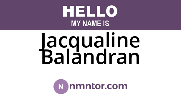 Jacqualine Balandran