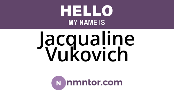 Jacqualine Vukovich