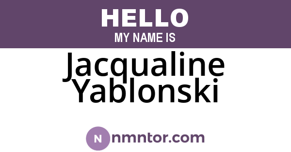 Jacqualine Yablonski