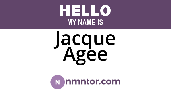 Jacque Agee