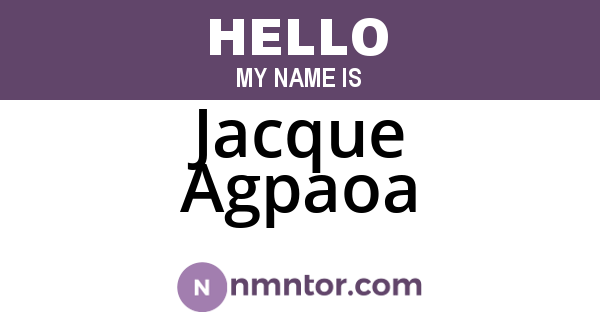 Jacque Agpaoa