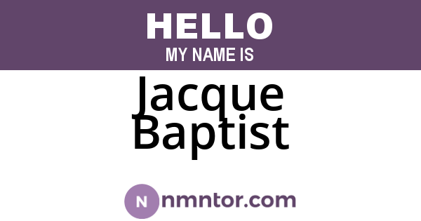 Jacque Baptist