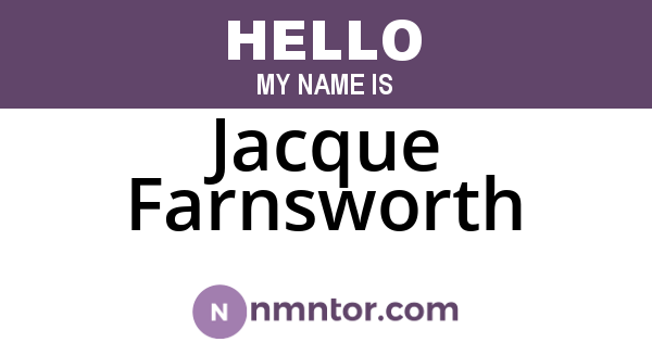 Jacque Farnsworth
