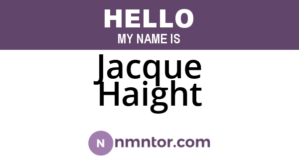 Jacque Haight