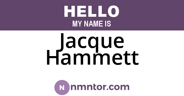 Jacque Hammett
