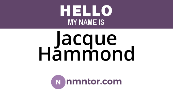 Jacque Hammond