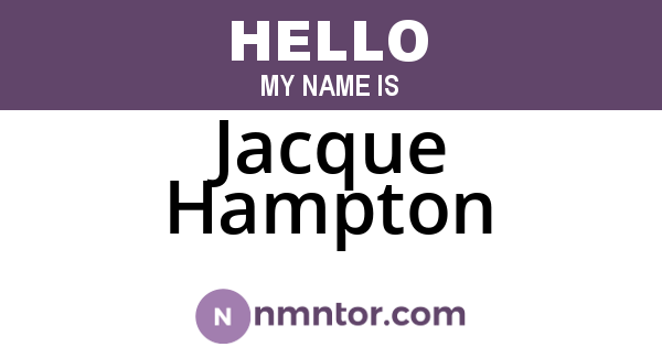 Jacque Hampton