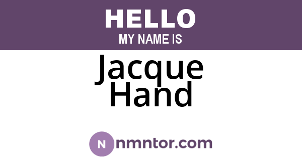Jacque Hand