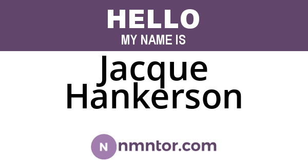 Jacque Hankerson