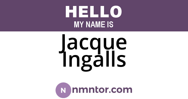 Jacque Ingalls