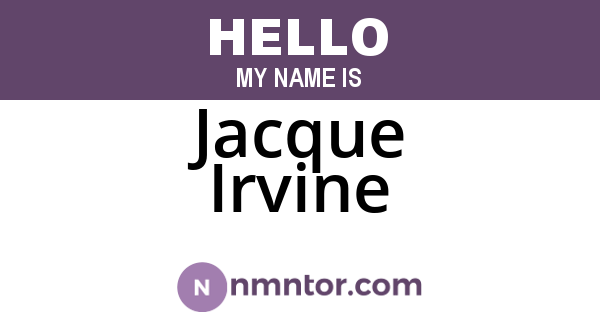 Jacque Irvine