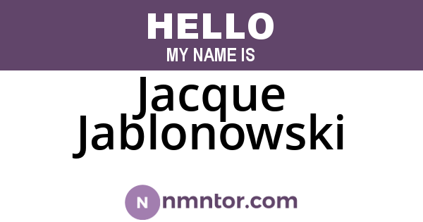 Jacque Jablonowski