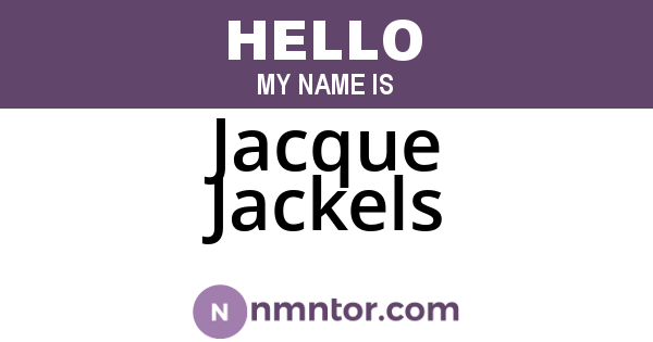 Jacque Jackels
