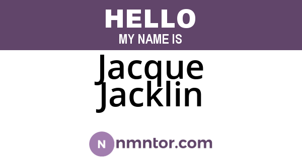 Jacque Jacklin