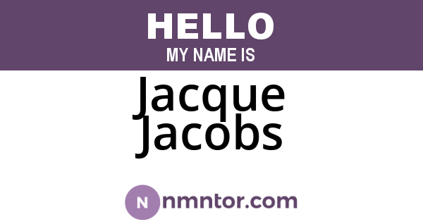 Jacque Jacobs