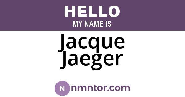 Jacque Jaeger