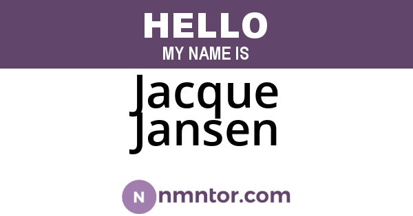 Jacque Jansen