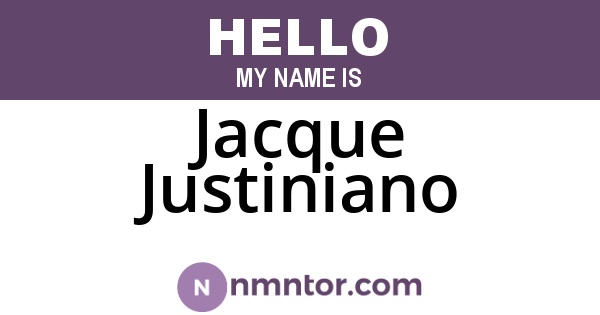 Jacque Justiniano