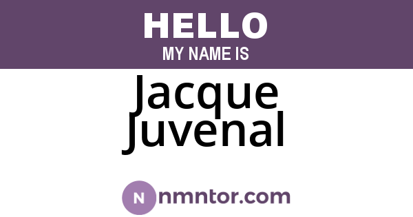 Jacque Juvenal