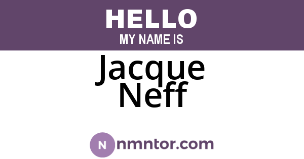 Jacque Neff