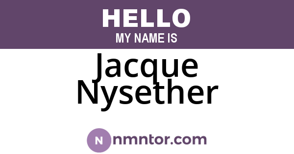 Jacque Nysether