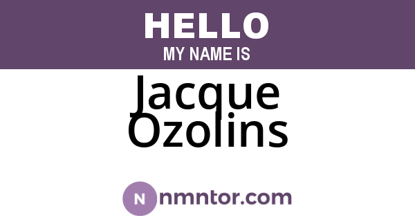 Jacque Ozolins