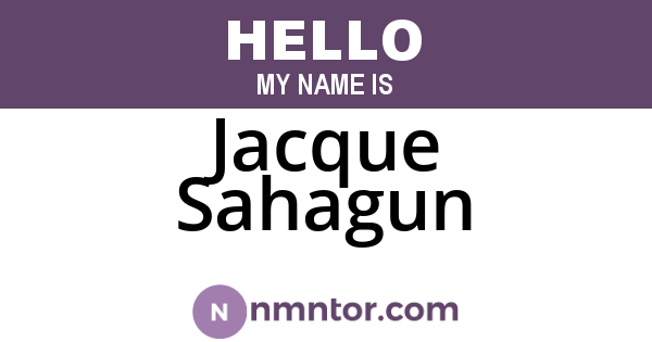 Jacque Sahagun