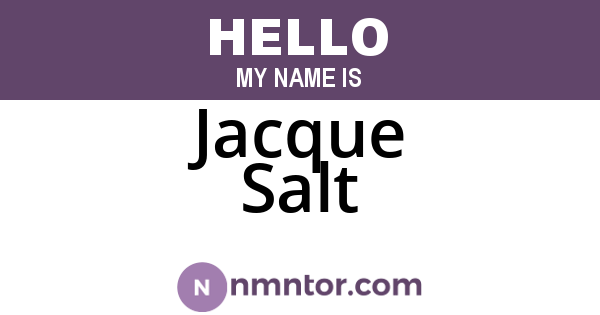 Jacque Salt