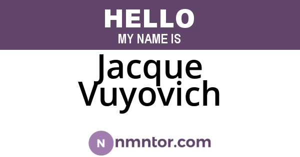 Jacque Vuyovich