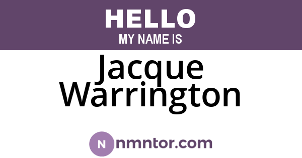 Jacque Warrington