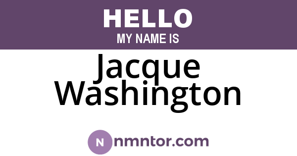 Jacque Washington