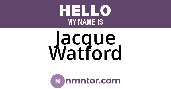 Jacque Watford