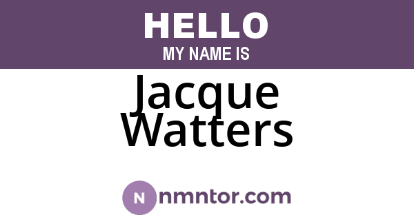 Jacque Watters