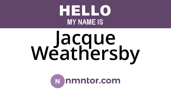 Jacque Weathersby