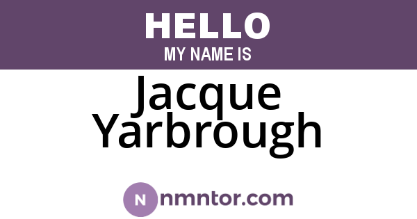 Jacque Yarbrough