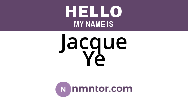 Jacque Ye