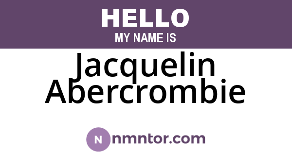 Jacquelin Abercrombie