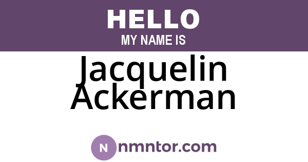 Jacquelin Ackerman