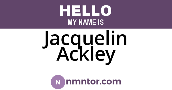 Jacquelin Ackley