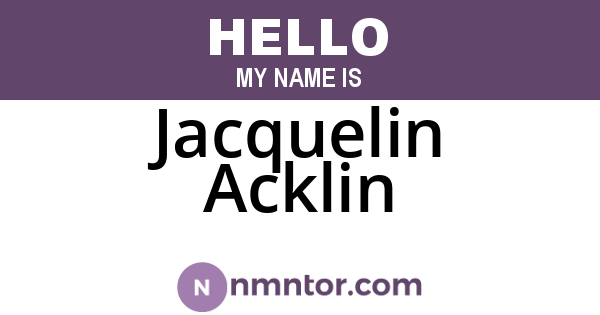 Jacquelin Acklin
