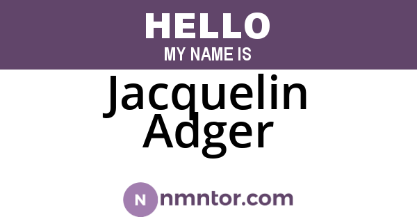 Jacquelin Adger