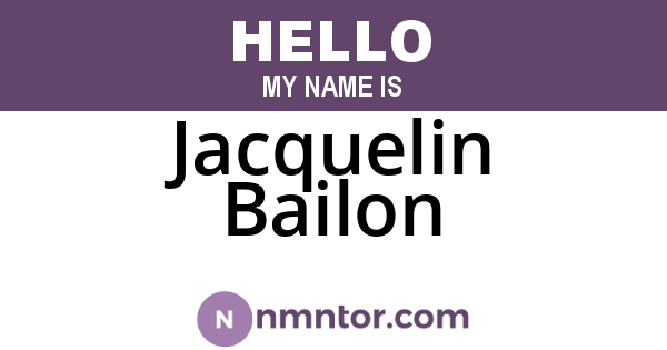 Jacquelin Bailon
