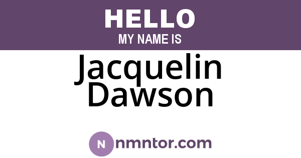 Jacquelin Dawson