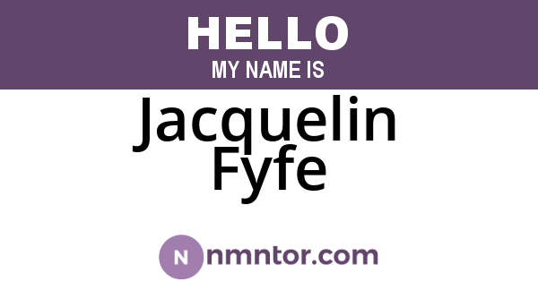 Jacquelin Fyfe