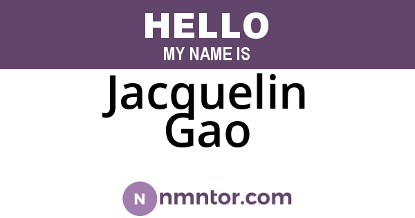 Jacquelin Gao