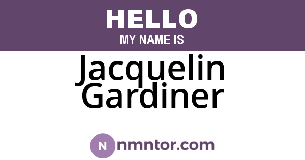 Jacquelin Gardiner