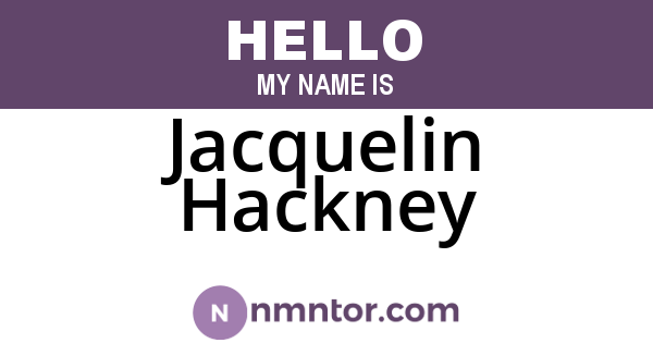 Jacquelin Hackney
