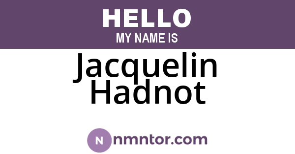 Jacquelin Hadnot