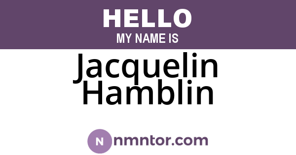 Jacquelin Hamblin